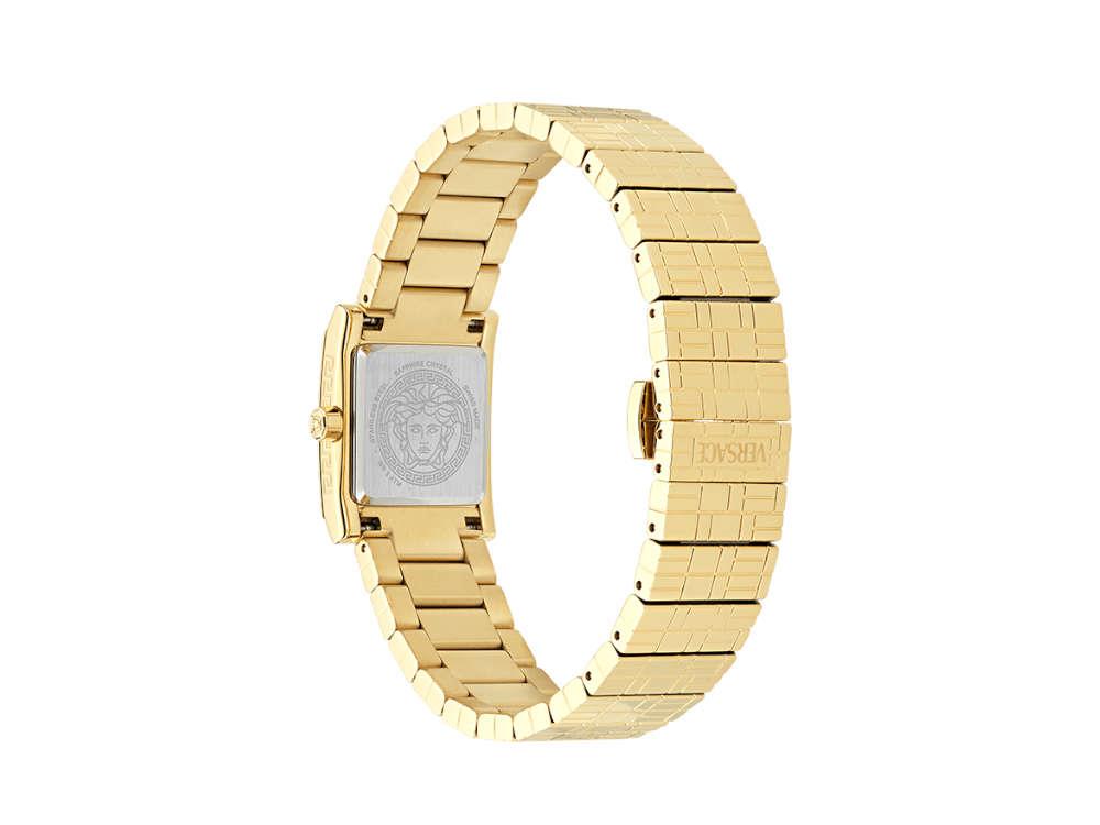 Versace Mosaic Quartz Watch, PVD Gold, Black, 22 mm, Sapphire Crystal, VE9B00324