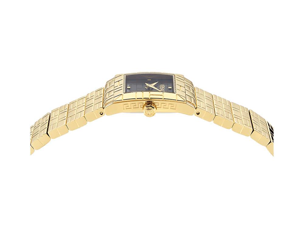 Versace Mosaic Quartz Watch, PVD Gold, Black, 22 mm, Sapphire Crystal, VE9B00324