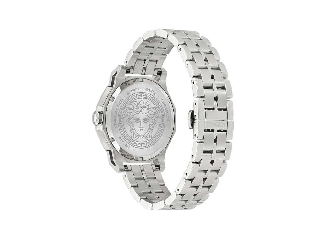 Versace Medusa Deco Gent Quartz Watch, Recycled Steel, Blue, 43 mm, VE9I00324