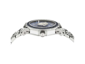 Versace Medusa Deco Gent Quartz Watch, Recycled Steel, Blue, 43 mm, VE9I00324