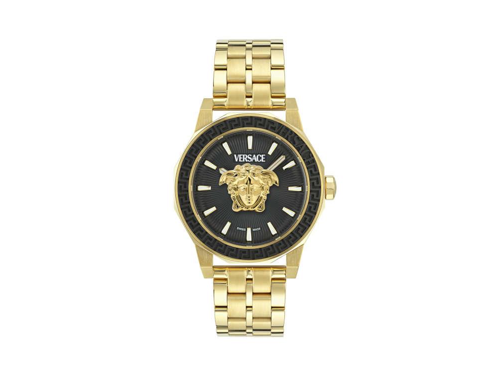 Versace Medusa Deco Gent Quartz Watch, Recycled Steel, Black, 43 mm, VE9I00424