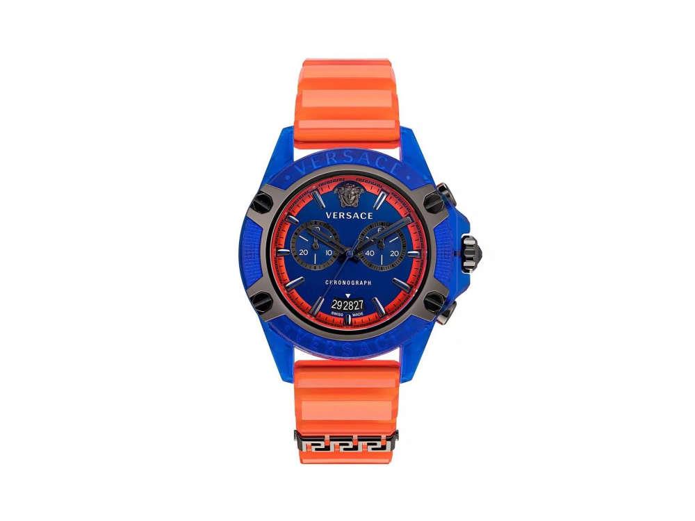Versace Icon Active Quartz Watch, Polycarbonate, Black, 44 mm, VEZ700922