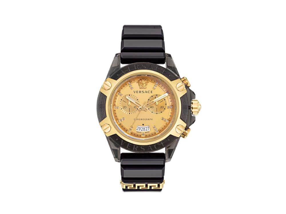 Versace Icon Active Quartz Watch, Polycarbonate, Golden, 44 mm, VEZ701623