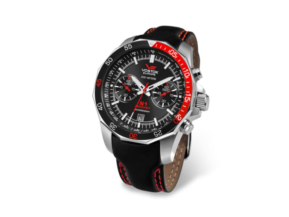 Vostok Europe Rocket N-1 Quartz Watch, Black, 46 mm, Chronograph, 6S21-2255295