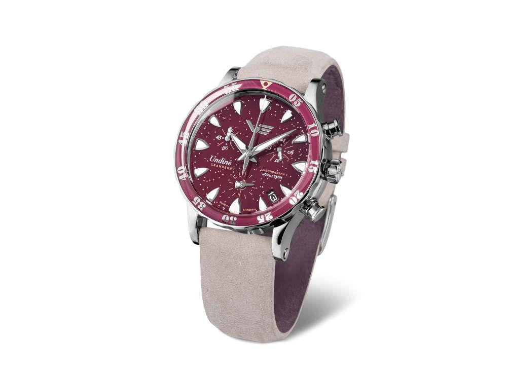 Vostok Europe Undiné Cranberry Quartz Watch, Limited Edition, VK68-515A774-L-RD