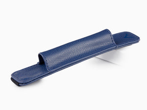 Visconti 1 Pen Case, Leather, Rigid, Zip, Blue, KL05-02