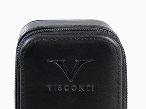 Visconti Accesorios Pen Case, Leather, 3 Writing Instruments, Black, KL40-03