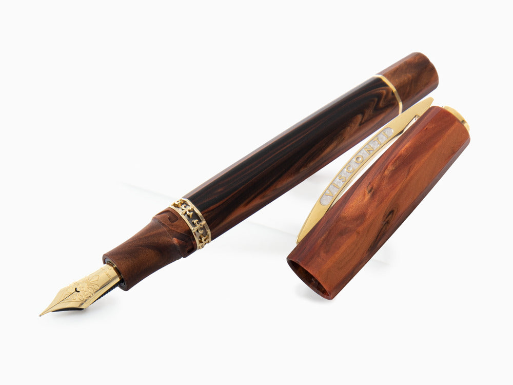 Visconti Medici Fountain Pen, Brown, Gold plated, KP17-40-02-FP