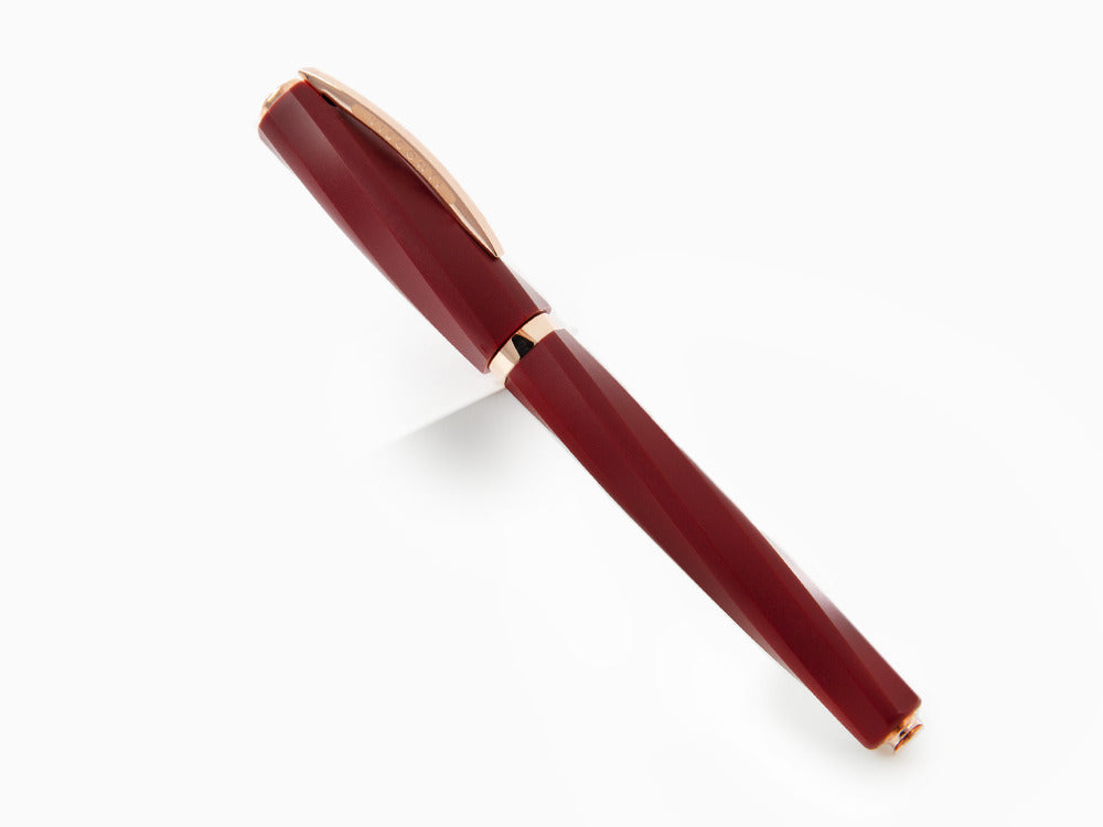 Visconti Divina Bordeaux Matte Fountain Pen, Rose Gold PVD, KP18-14-FP