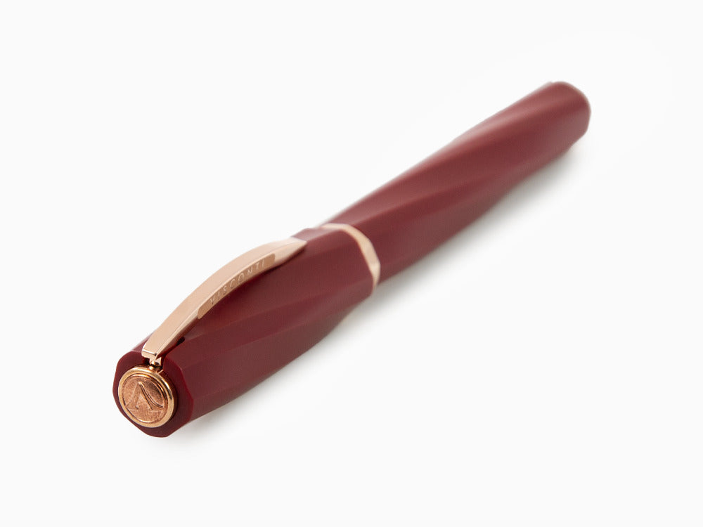 Visconti Divina Bordeaux Matte Fountain Pen, Rose Gold PVD, KP18-14-FP