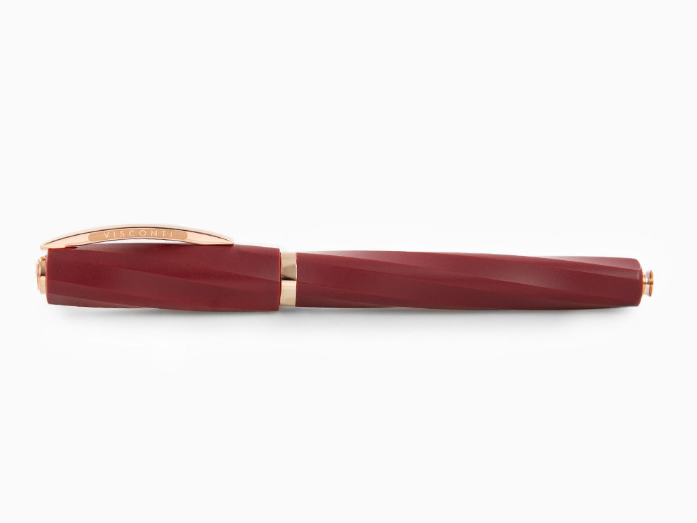 Visconti Divina Bordeaux Matte Fountain Pen, Rose Gold PVD, KP18-14-FP