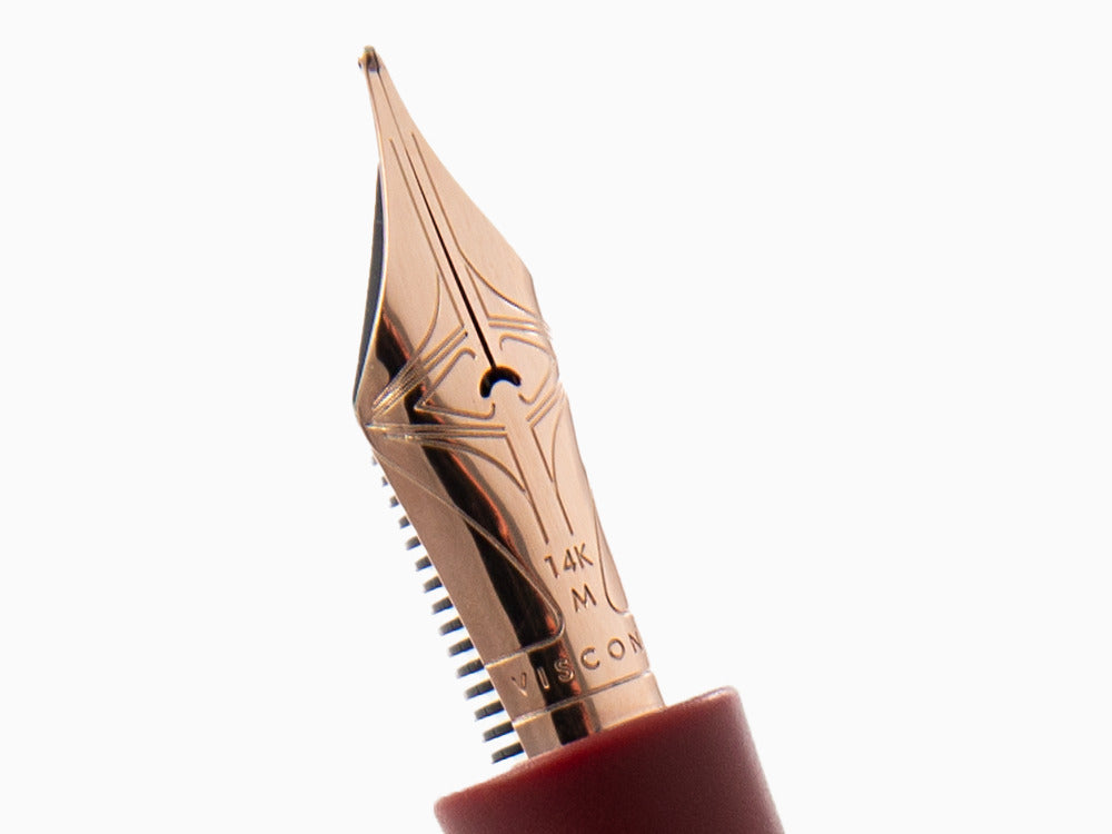 Visconti Divina Bordeaux Matte Fountain Pen, Rose Gold PVD, KP18-14-FP