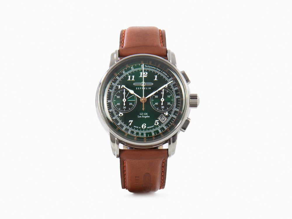 Zeppelin LZ126 Los Angeles Quartz Watch, Green, 42 mm, 7614-4