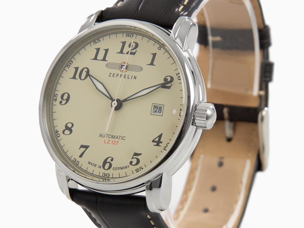 Zeppelin LZ 127 Graf Zeppelin Automatic Watch, Beige, 42 mm, Day, 7656-5