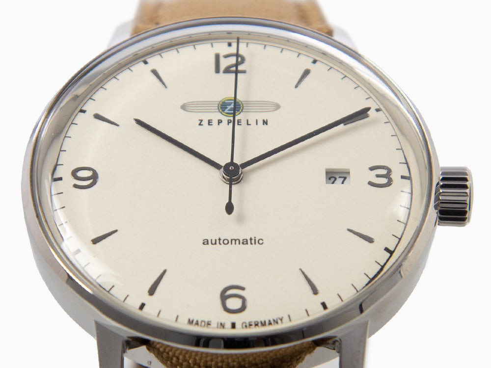 Zeppelin LZ 129 Hindenburg Automatic Watch, Beige, 40 mm, Day, 8064-5n