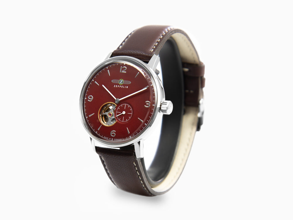 Zeppelin LZ 129 Hindenburg Automatic Watch, Burgundy, 40 mm, 8066-4n