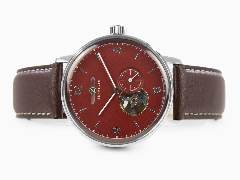 Zeppelin LZ 129 Hindenburg Automatic Watch, Burgundy, 40 mm, 8066-4n