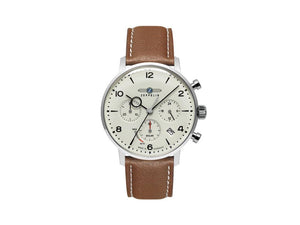 Zeppelin LZ 129 Hindenburg Quartz Watch, Beige, 41 mm, Day, Leather, 8086-5n