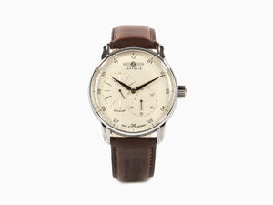 Zeppelin Captain Line Automatic Watch, Beige, 43 mm, Leather strap, 8662-5