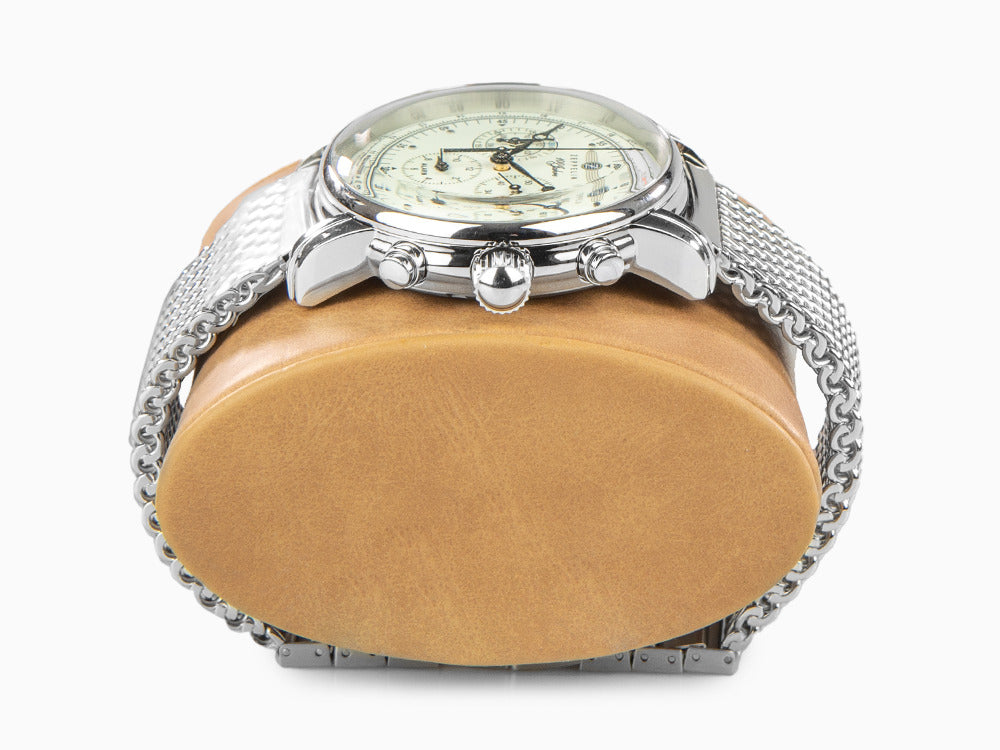 Zeppelin 100 Years Zeppelin Ed. 1 Watch, Beige, 42 mm, Day, Mesh strap, 8680M-3