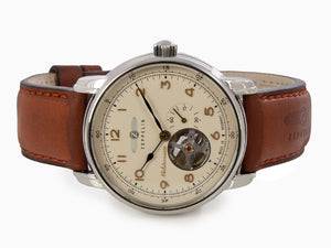 Zeppelin Méditerranée Automatic Watch with Open Heart, Beige, 40 mm, 9666-5