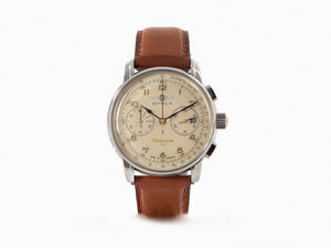 Zeppelin Méditerranée Chrono Quartz Watch, Beige, 40 mm, Day, 9670-5