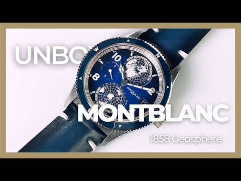 Montblanc 1858 Geosphere Automatic Watch, Titanium, Ceramic, Blue, 42 mm, 125565