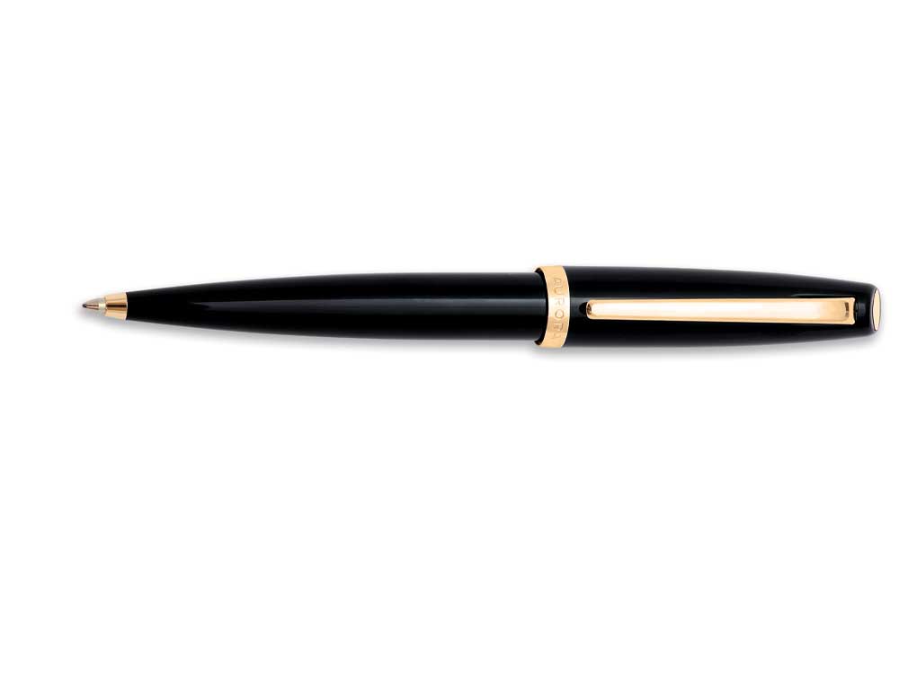 Aurora Style Ballpoint Pen - Black Resin - Gold Plated Trims - E32DN