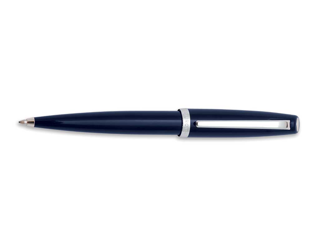 Aurora Style Ballpoint Pen  - Blue Resin and Chromed Trims - E32CB