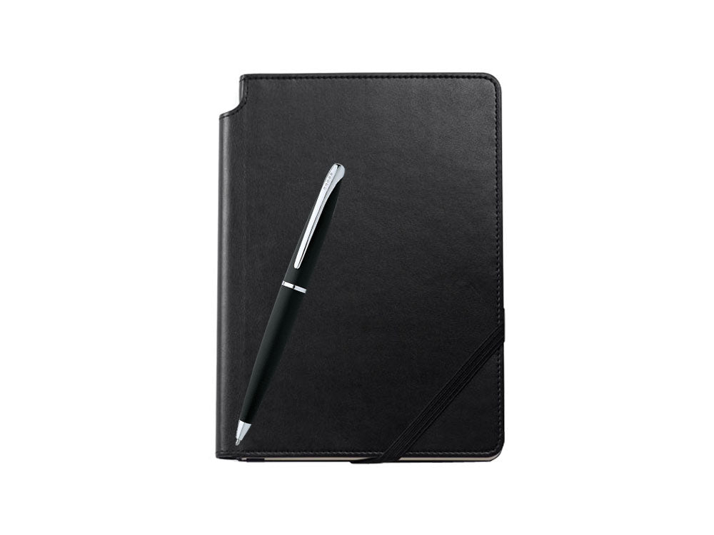 Cross ATX  Black Basalt Ballpoint pen & Black Notebook Set, Mat, 882-3/1M