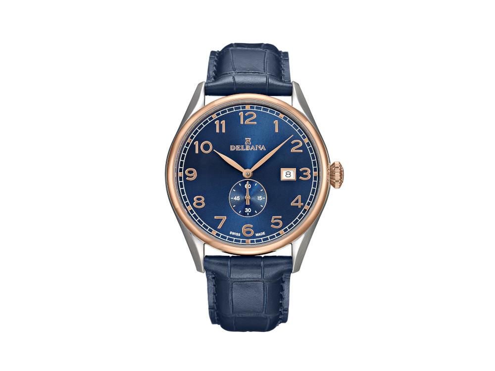 Delbana Classic Fiorentino Quartz Watch, Blue, 42 mm, Leather, 53601.682.6.042