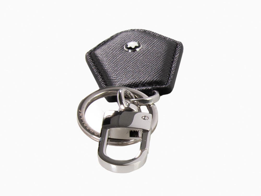 Montblanc Sartorial Diamond Shaped Key ring, Brass, Leather, Black, 13 -  Iguana Sell