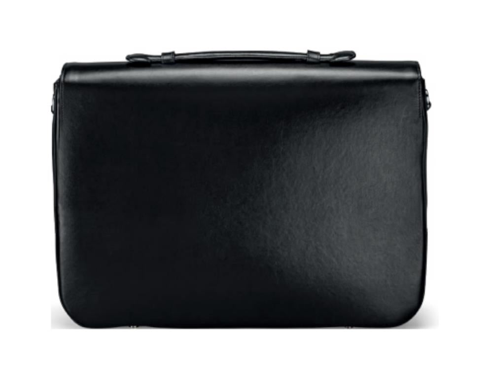 Montegrappa Signet Series Laptop Briefcase, Leather, Cotton, Black, IC00BC01