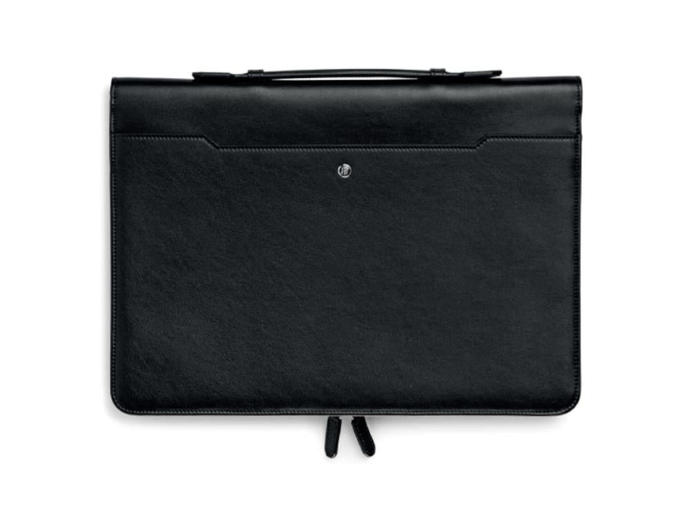 Montegrappa Signet Series Zip Padfolio, Leather, Cotton, Black, IC00HN02