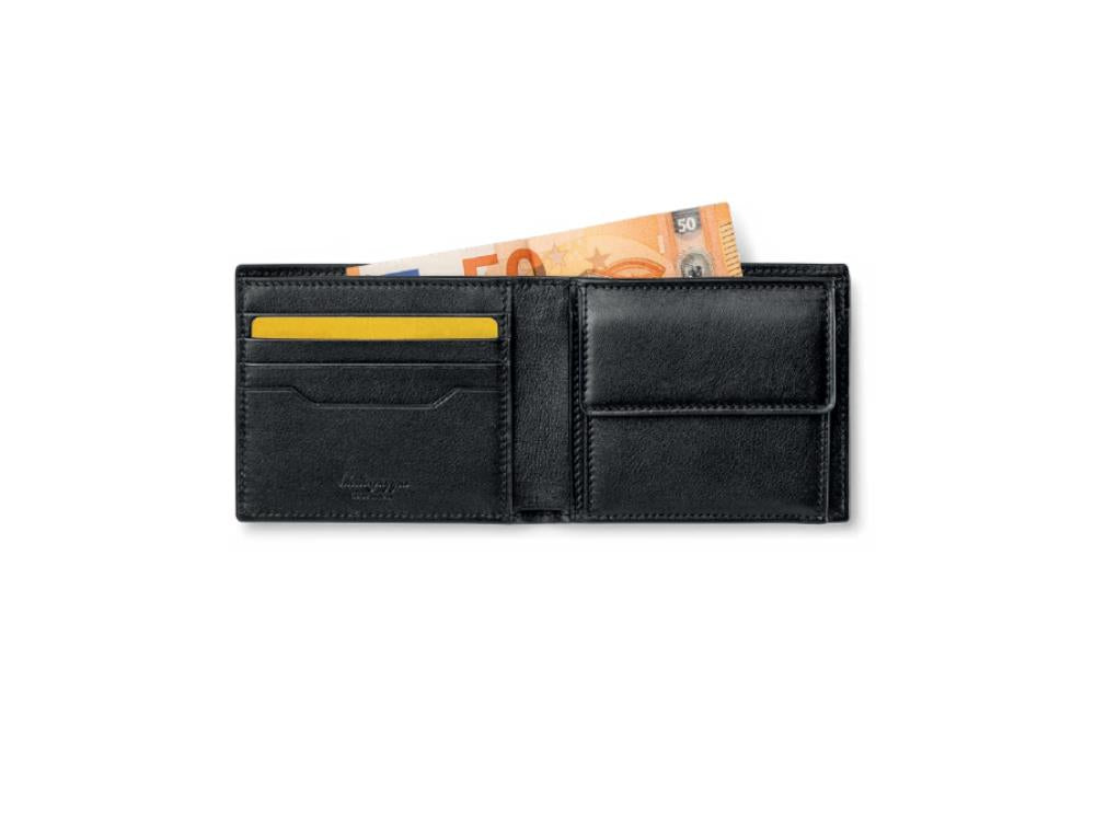 Montegrappa Signet Series Coin Case Wallet, Black, Leather, IC00WA04