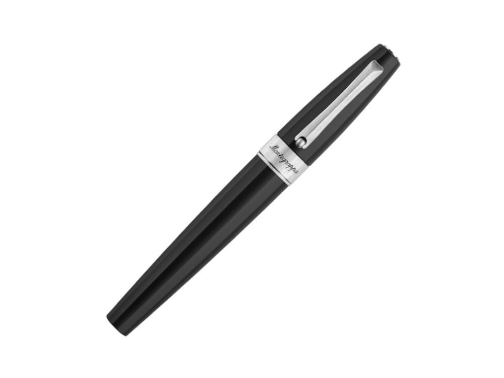 Montegrappa Magnifica Fountain Pen, Resin, Steel, Black, ISNGR-AC