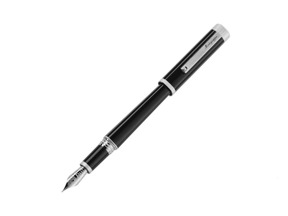 Montegrappa Quattro Fountain Pen, Palladium trim, 14k Gold, ISZ4I-4P