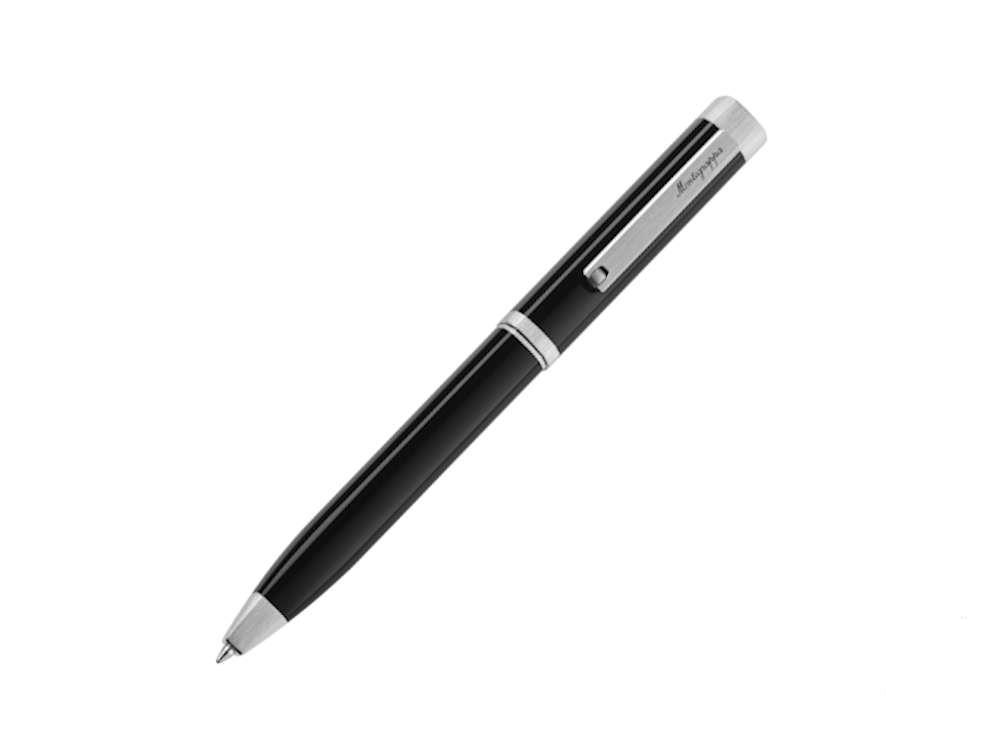 Montegrappa Quattro Ballpoint pen, Palladium trim, Black, ISZ4IBIP