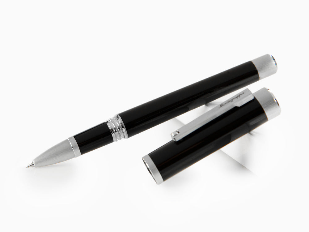 Montegrappa Zero Rollerball pen, Black Resin, Palladium IP, ISZEIRIP