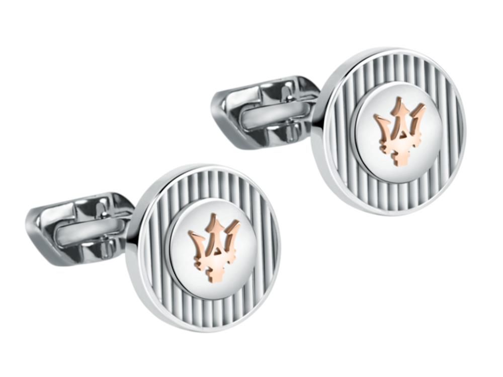 Maserati Gioielli Cufflinks, Steel, Silver, Polished, JM121ATK14