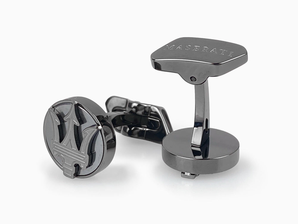 Maserati Gioielli Cufflinks, Steel, Black, JM418ANK10