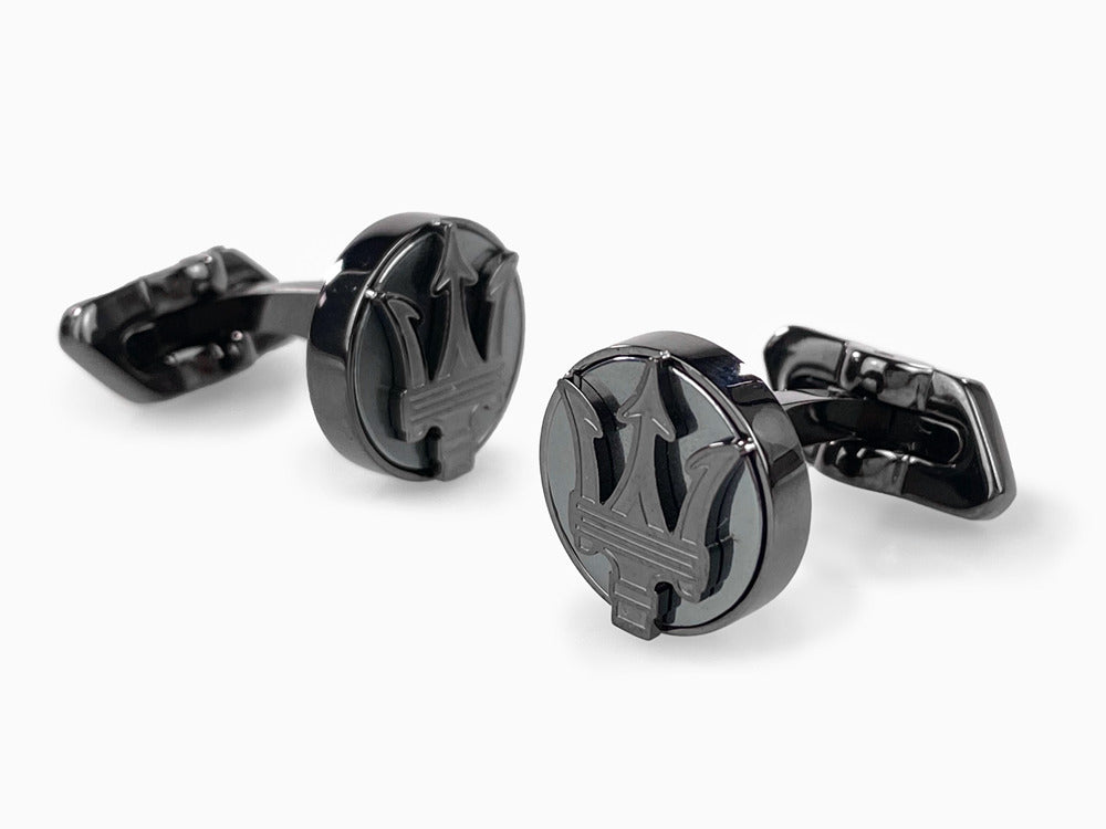 Maserati Gioielli Cufflinks, Steel, Black, JM418ANK10