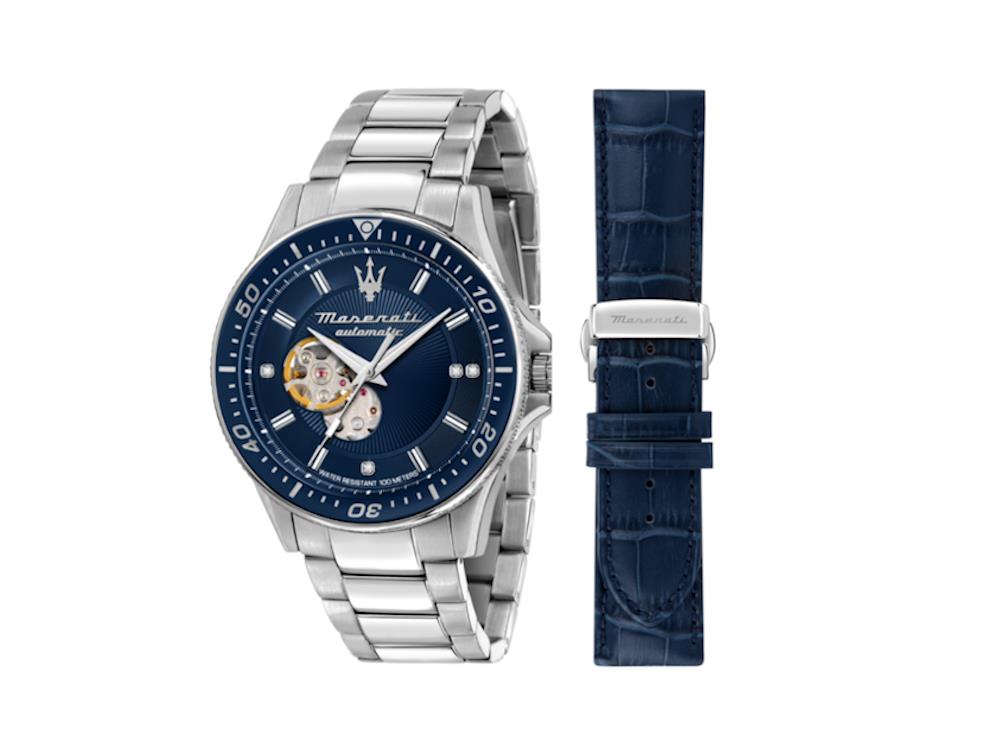 Maserati Sfida Automatic Watch, Blue, 44 mm, Sapphire Crystal, R8823140007