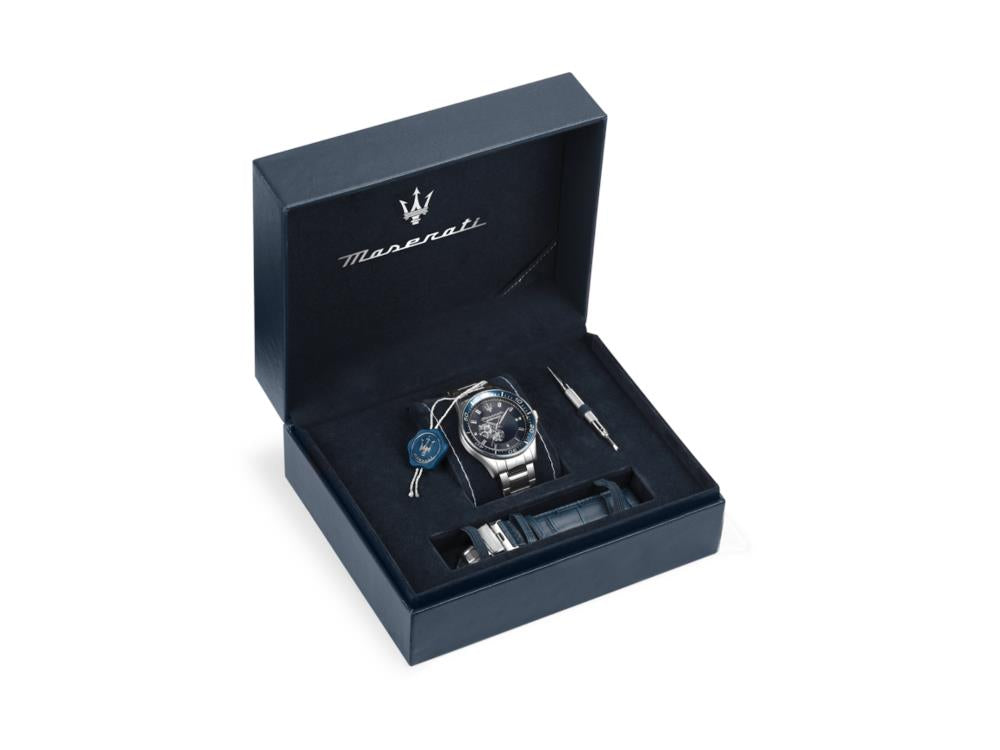 Maserati Sfida Automatic Watch, Blue, 44 mm, Sapphire Crystal, R8823140007