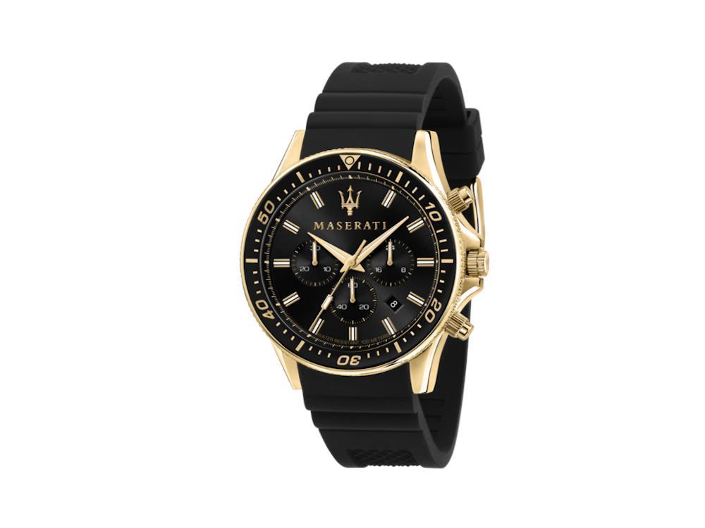 Maserati Sfida Quartz Watch, PVD Gold, Black, 44 mm, R8871640001