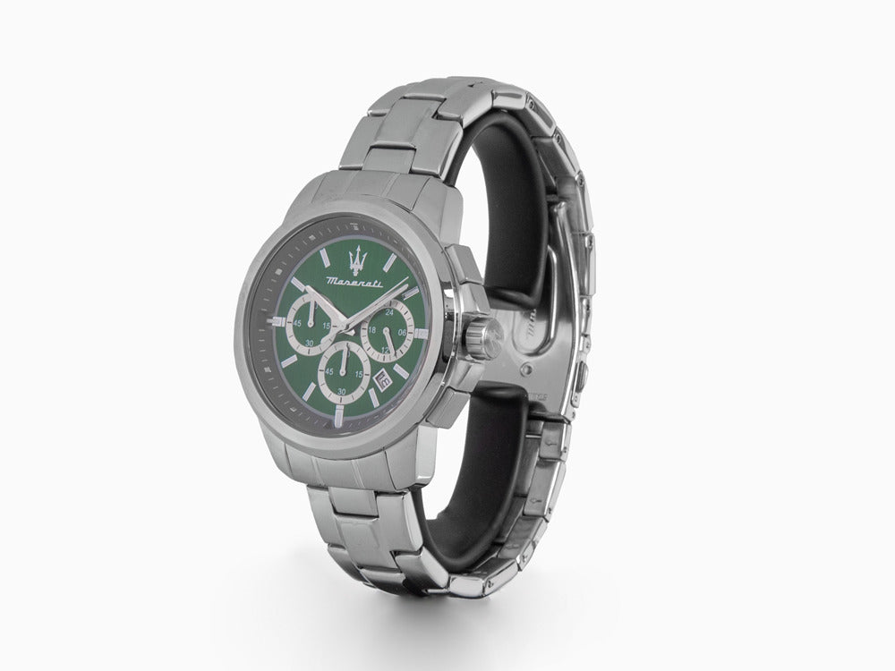 Maserati Successo Quartz Watch, Green, 44 mm, Mineral crystal R8873621017