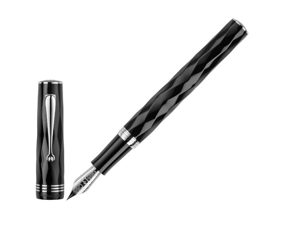 Montegrappa Brenta Fountain Pen, Resin, Black, Stainless Steel, ISRBT-IC