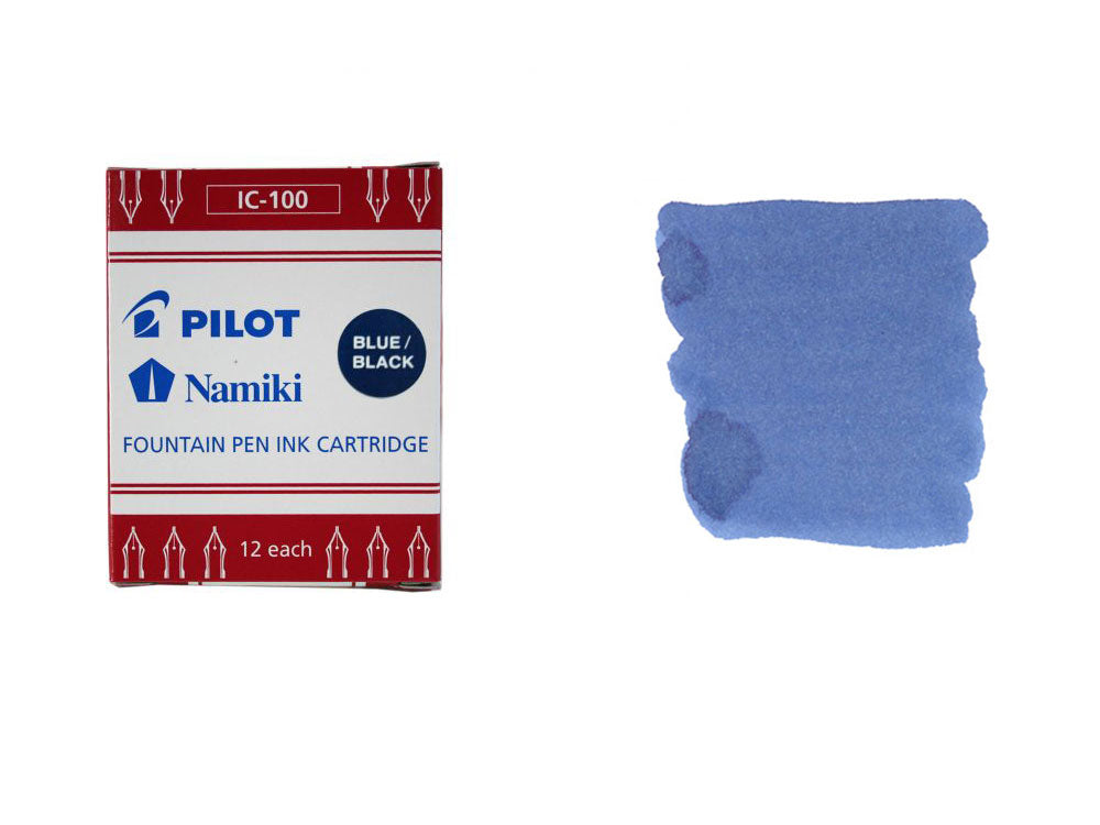 Namiki Ink cartridges, Blue/Black, 12 units, IC-100-blue-black