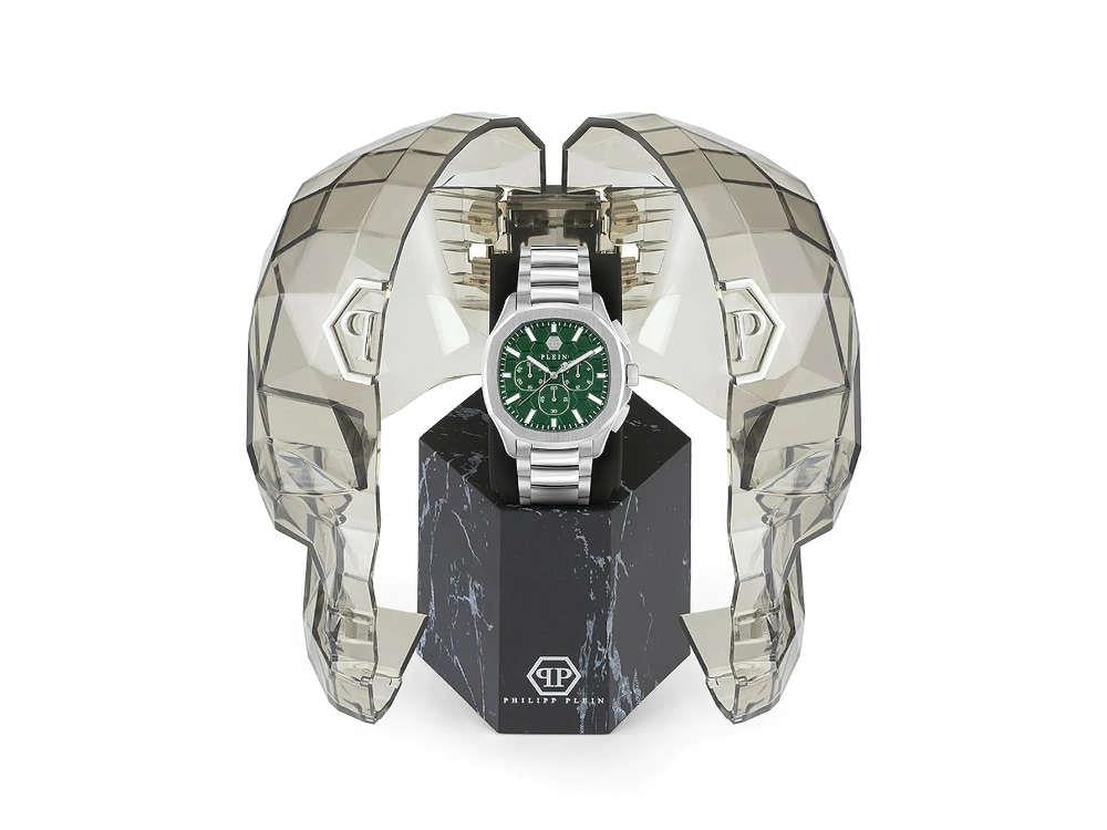 Philipp Plein  44 mm Quartz Watch, Green, Mineral crystal, PWSAA0223