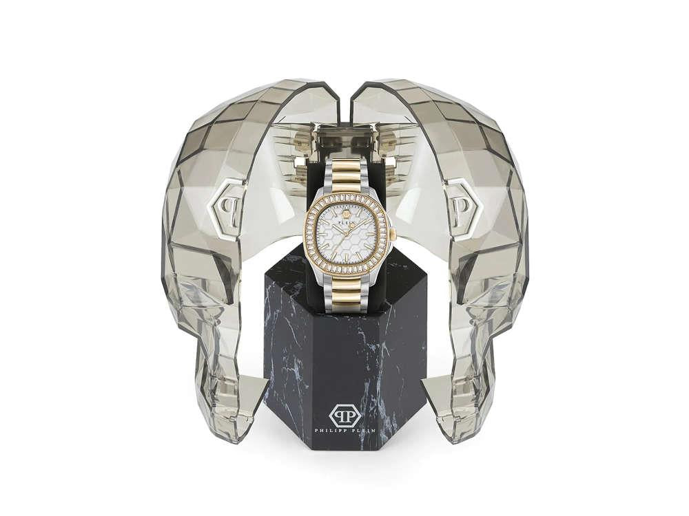 Philipp Plein Plein Philipp Lady Quartz Watch, PVD Gold, White, 38 mm, PWTAA0523